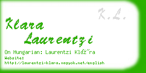 klara laurentzi business card